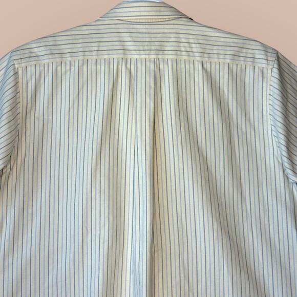 LL Bean Mens Classic Short Sleeve Button Down Shirt Wrinkle Resistant XLT Stripe - Picture 8 of 13